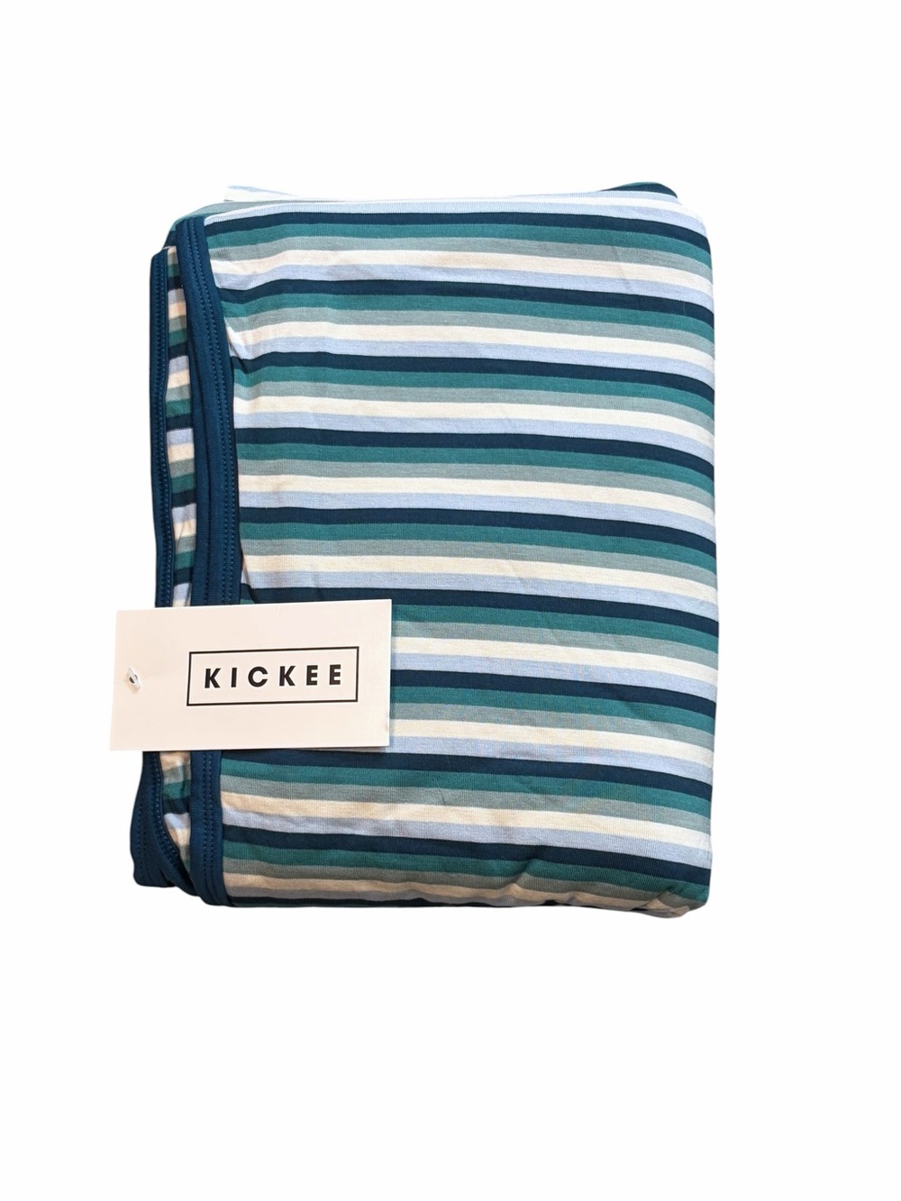 🆕 Kickee Bamboo Dino Stripe Throw Blanket